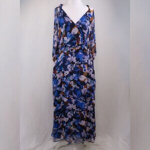 Derek Lam 10 Crosby Katie Floral Maxi Dress, Topaz Multi, US 12